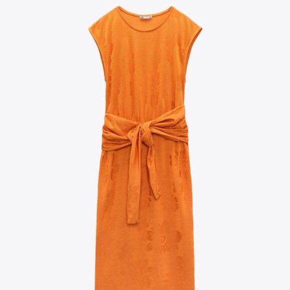 ZARA LONG JACQUARD DRESS SIZE L 5039 063 615 - Picture 2 of 3